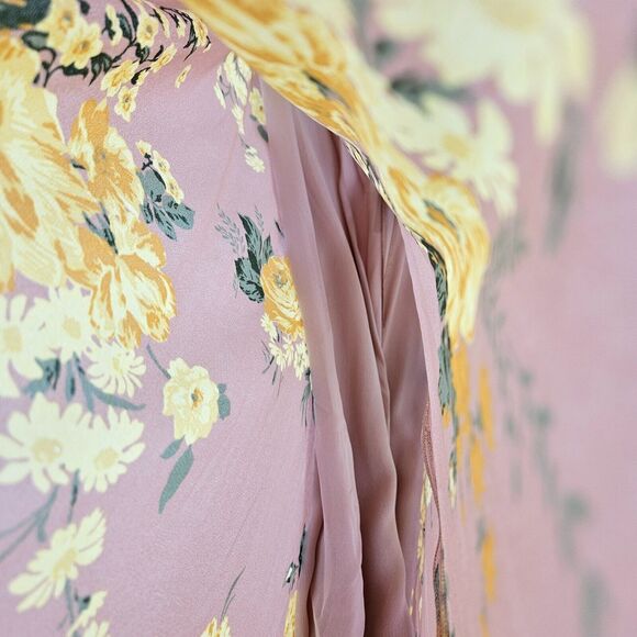 Reformation Nikita Dress Gwenyth Floral Tie Strap Ruffle Smocked Midi NWT Size 0 - Picture 7 of 9